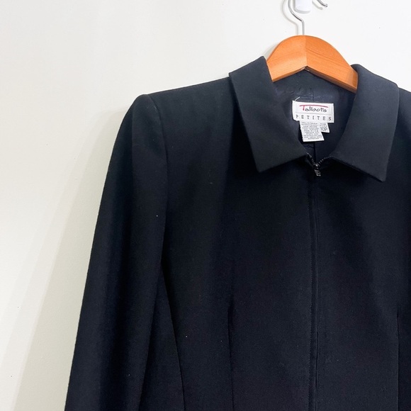 Vintage Talbots Petite Women’s Wool Blazer Jacket Size 10P Black Full Zip Pocket - Picture 4 of 8
